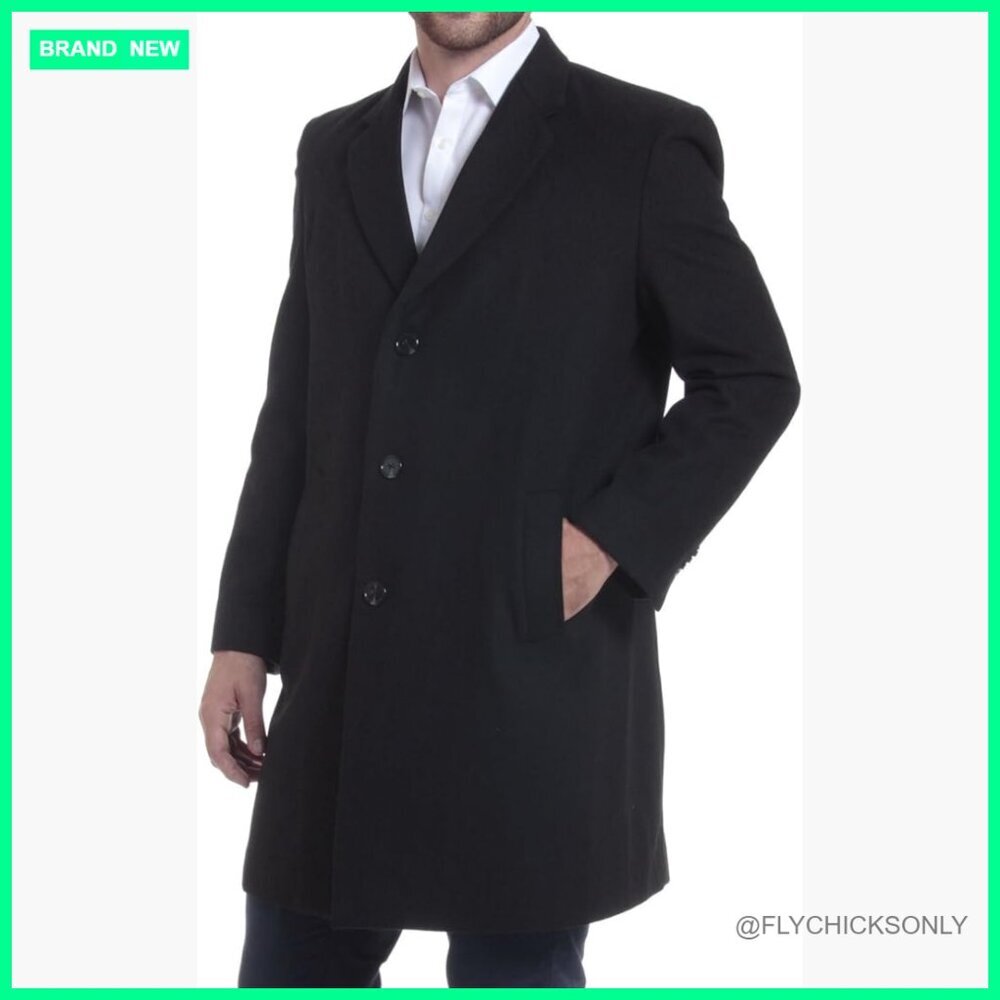 Wool Blend Overcoat Tailored Notch Lapel Professional Outerwear